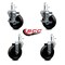 Service Caster 4'' Phenolic Wheel Swivel 7/16'' Grip Ring Stem Caster Set 2 Brakes, 4PK SCC-GR20S414-PHS-TLB-716138-2-S-2 - alternate 3